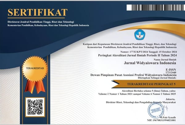 Akreditasi Jurnal Widyaiswara Indonesia DPP APWI resmi Terakreditasi Peringkat 5