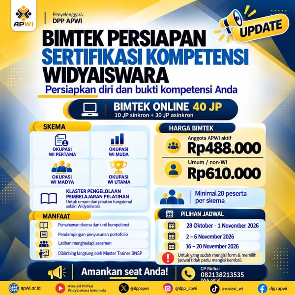 BIMTEK PERSIAPAN SERTIFIKASI KOMPETENSI WIDYAISWARA